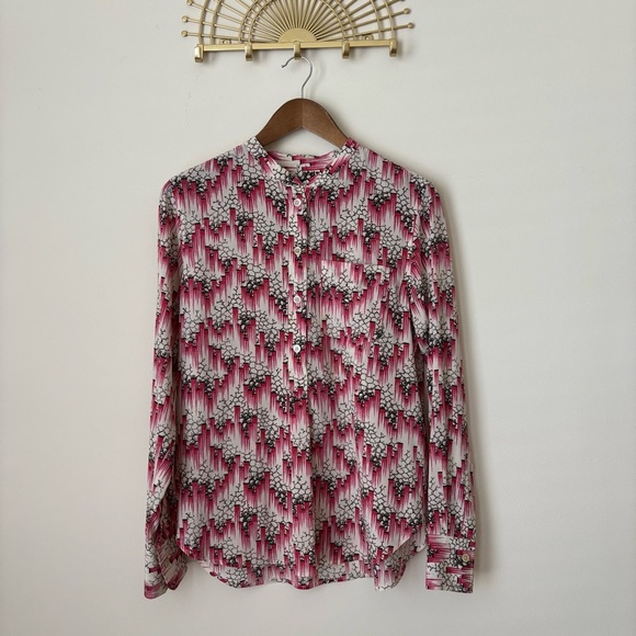 Isabel Marant Rusak Popover Shirt 36 Small Pink Geometric Print - Picture 1 of 9